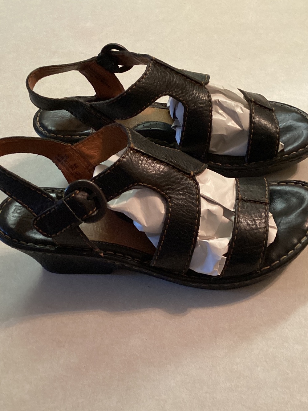 Black Leather Slingback Sandals size 10 - Picture 7 of 9